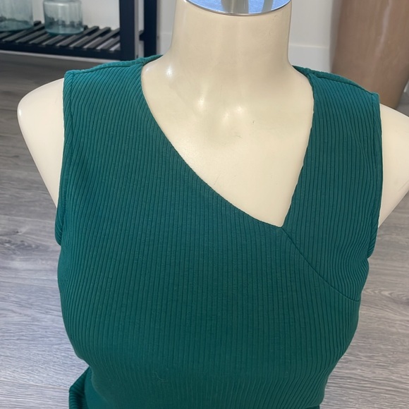 3/$35 Ricki’s tank tops SET in a gold sparkle and green asymmetrical neckline. - Picture 3 of 10